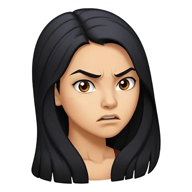 Angry, young, Hispanic woman with long black hair, side profile  sticker