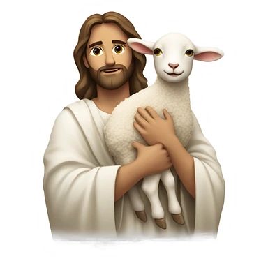 Jesus holding a lamb over his shoulders  sticker