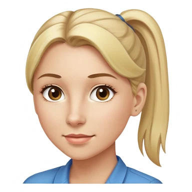Professional woman with blonde hair in a ponytail and light brown eyes sticker