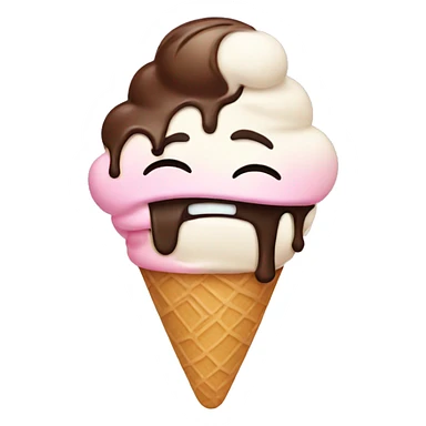 face crying ice cream  sticker