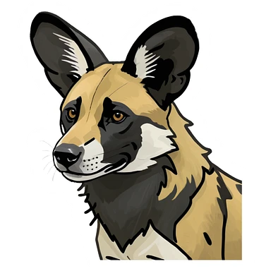 african wild dog sticker