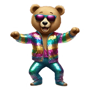 bear disco dancing  sticker