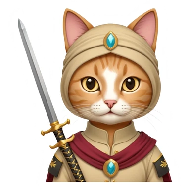 cat arab ancient army with small sword sticker