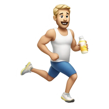 running dad with milk sticker