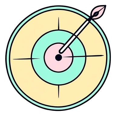 A colorful bullseye target with spring pastel colors sticker