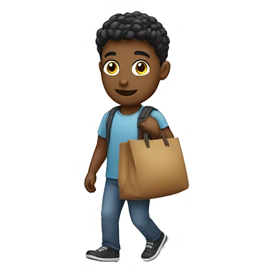 Me carrying a bag sticker