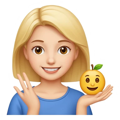A girl teaching how to make an emoji sticker