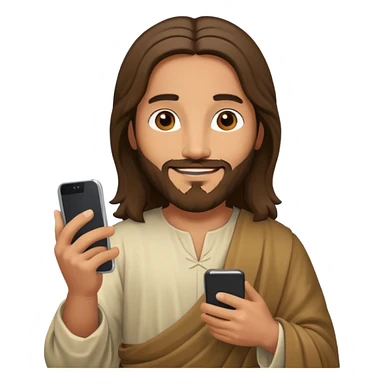 Jésus sur son téléphonesur son téléphone sticker