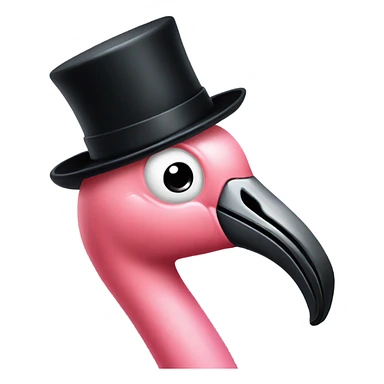 flamingo with a top hat sticker