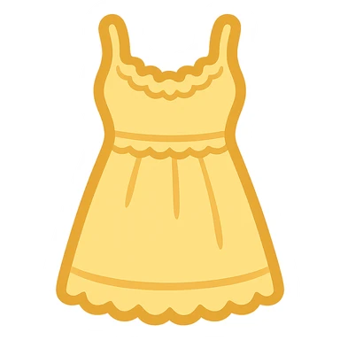 frilly lacey butter yellow summer sundress, flat twitter-style emoji sticker