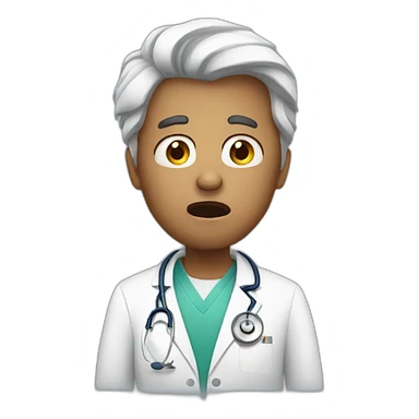scared doctor emoji sticker