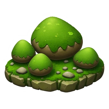 A patch of bright moss covering smooth forest stones. sticker