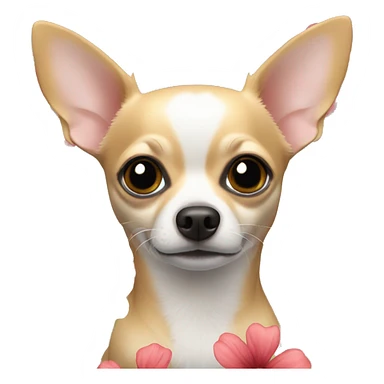 Chihuahua with flowers sticker