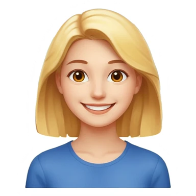 young woman in a sunlit park, smiling, simple and expressive sticker