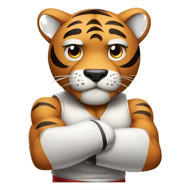 Tiger boxer with his arms crossed sticker