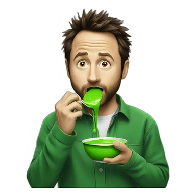 Charlie day eating green paint sticker