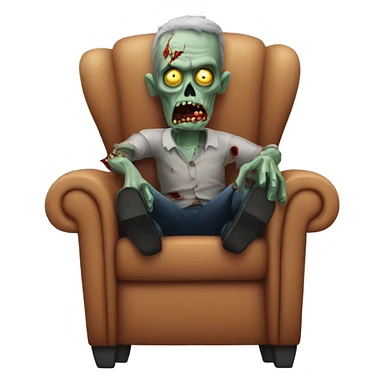 zombie in armchair sticker
