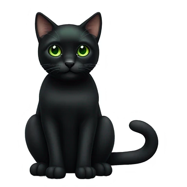 Cute Black cat with green eyes sticker