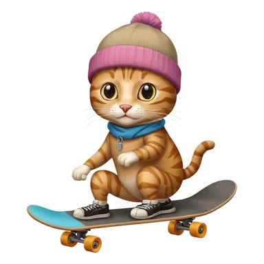 skater cat sticker