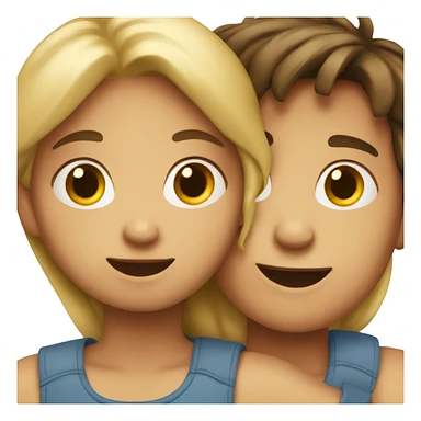 girl and boy hugging sticker