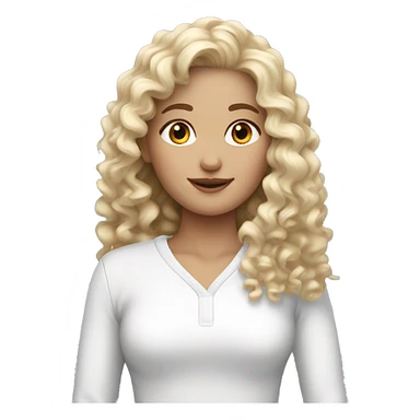 Curly blonde girl in skii clothes sticker