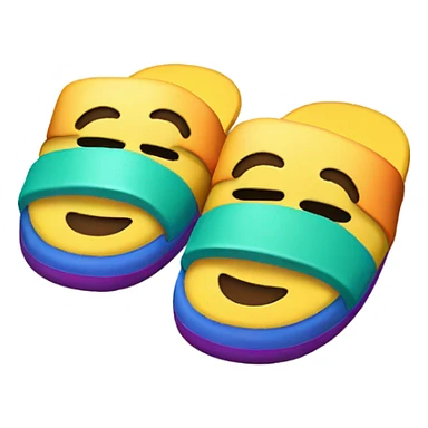 Smiley face with slippers  sticker