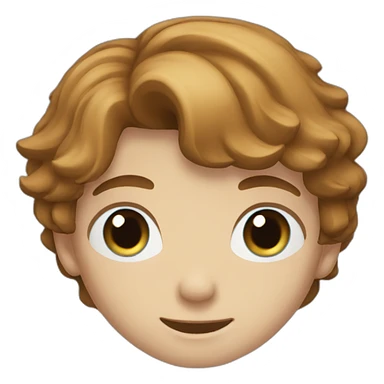 boy with brown long hair with blue eyes sticker