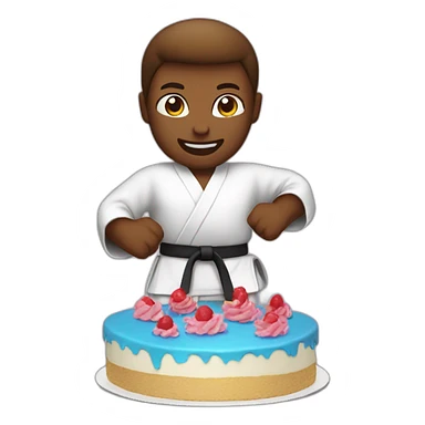 karate bring birthday cake sticker