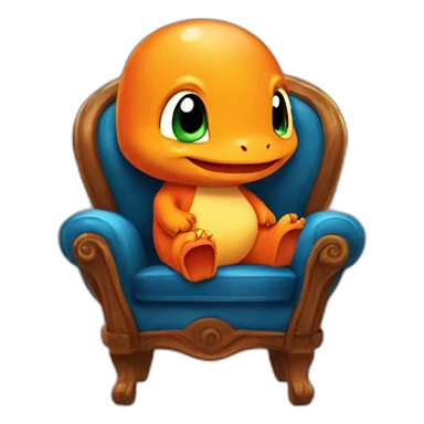 Charmander in a chair sticker