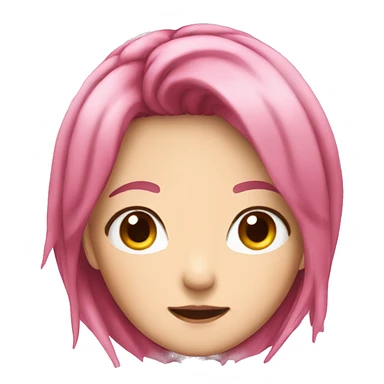 pink haired japanese woman anime sticker