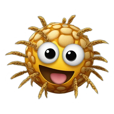3d sphere with a cartoon spotted wheat Spider skin texture with creepy eyes sticker