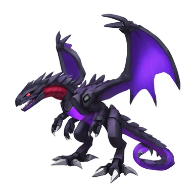  Cool Edgy Black Purple Red Digimon-Fakemon-Raptor-Dragon-Mecha full body sticker