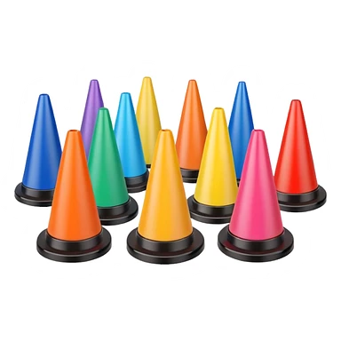 colorful Cone markers
 sticker