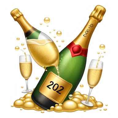 the number 2026 with champagne sticker