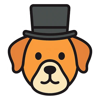 dog with tophat sticker