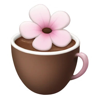 Hot chocolate with pale pink flower  sticker