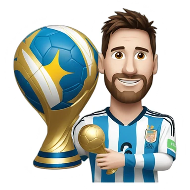 Messi with the world cup sticker