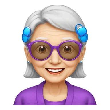 old lady wearing sunglasses sticker