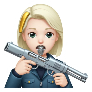 Gun in mouth sticker