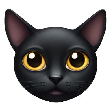 Black cat with big eyes  sticker