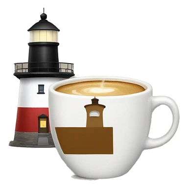 Lighthouse and coffee sticker