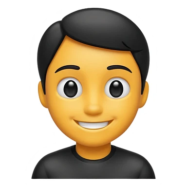 tiny black cartoon figure smiling minimal details sticker