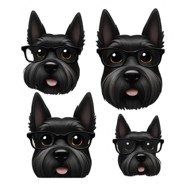 black Scottish terrier glasses black sticker