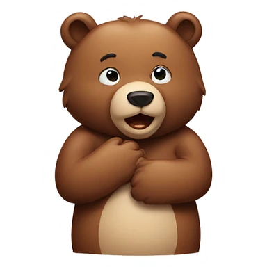 bear throwing a kiss sticker