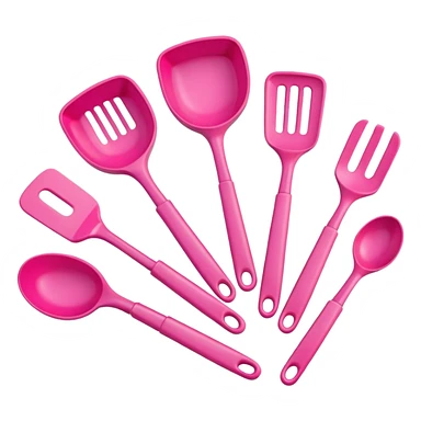 Pink cooking utensils sticker