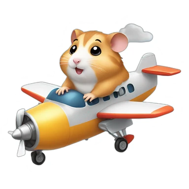 hamster riding plane sticker