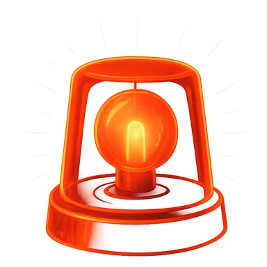 red rotating emergency beacon, stylized, glowing effect, no text sticker
