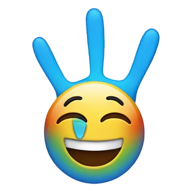 Happy emoji with peace sign sticker