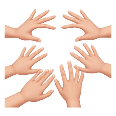 5 hands sticker