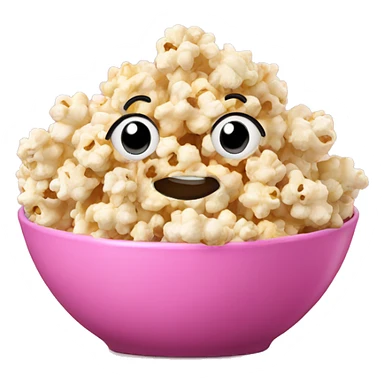 Popcorn in pink bowl sticker